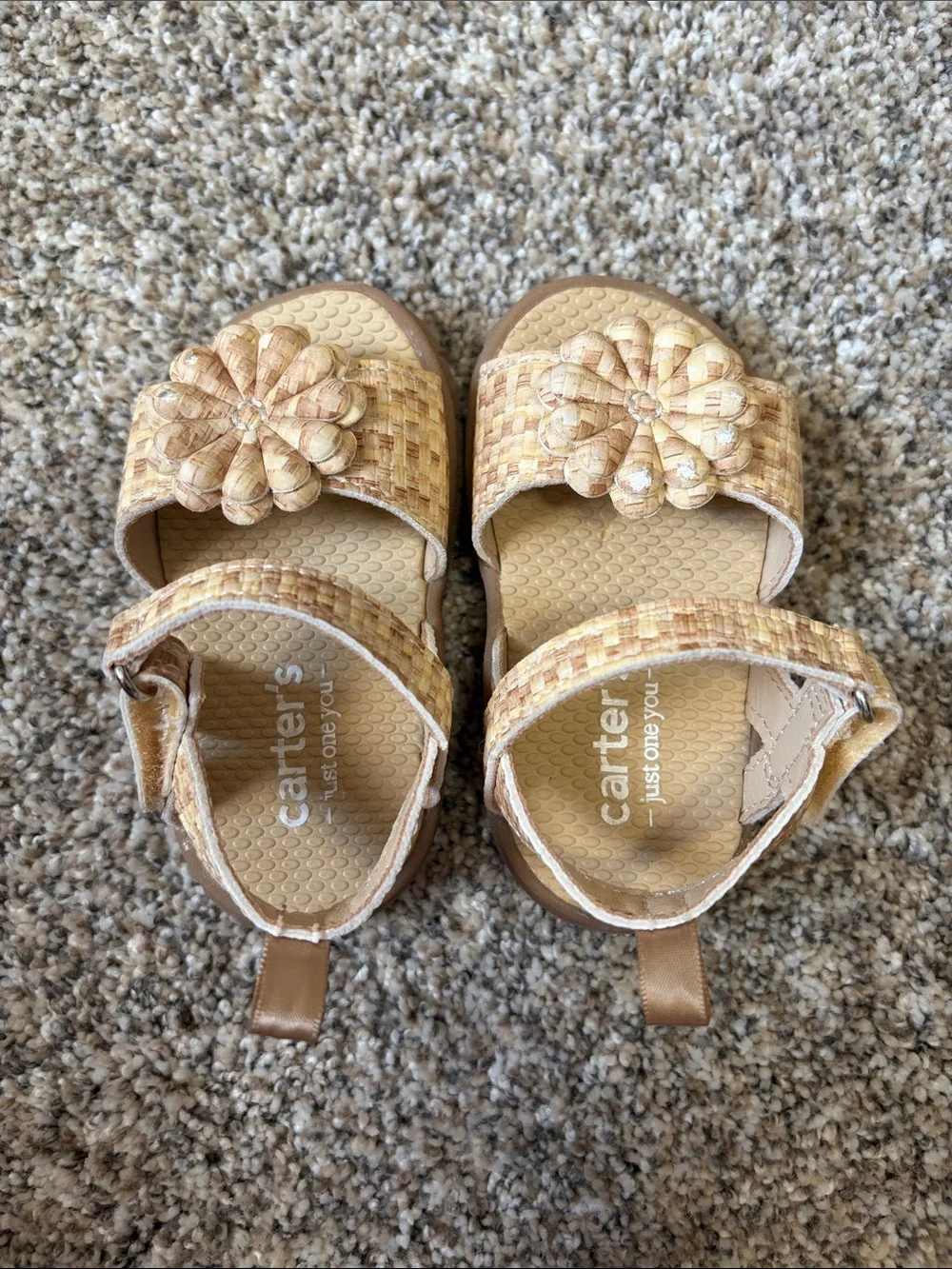 Carter’s Just One You - Tan Woven Flower Sandals